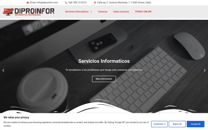 Screenshot of diproinfor.com