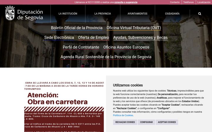 Ekraanipilt saidist dipsegovia.es