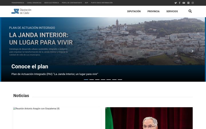 Screenshot of dipucadiz.es