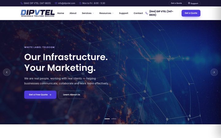 Screenshot of dipvtel.com