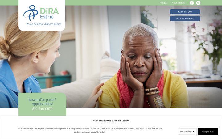 Screenshot of dira-estrie.org