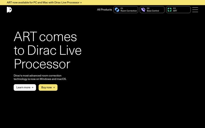 Screenshot of dirac.com