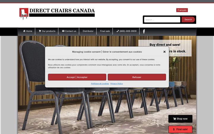 Screenshot of direct-chairs.com