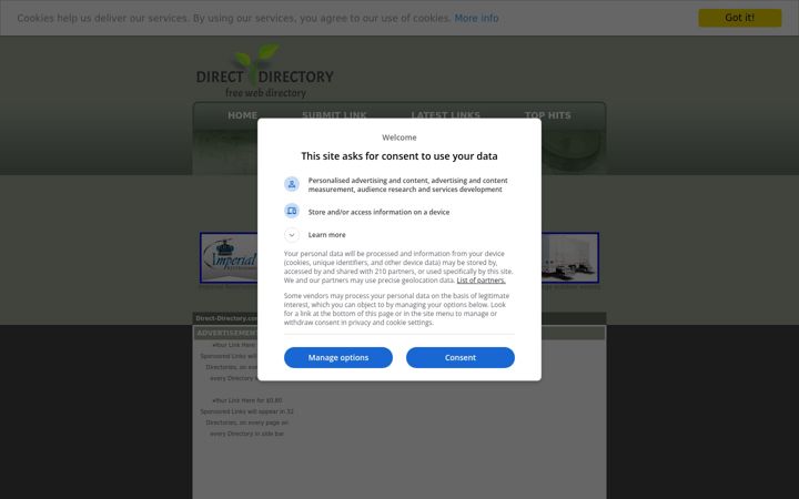 Screenshot of direct-directory.com
