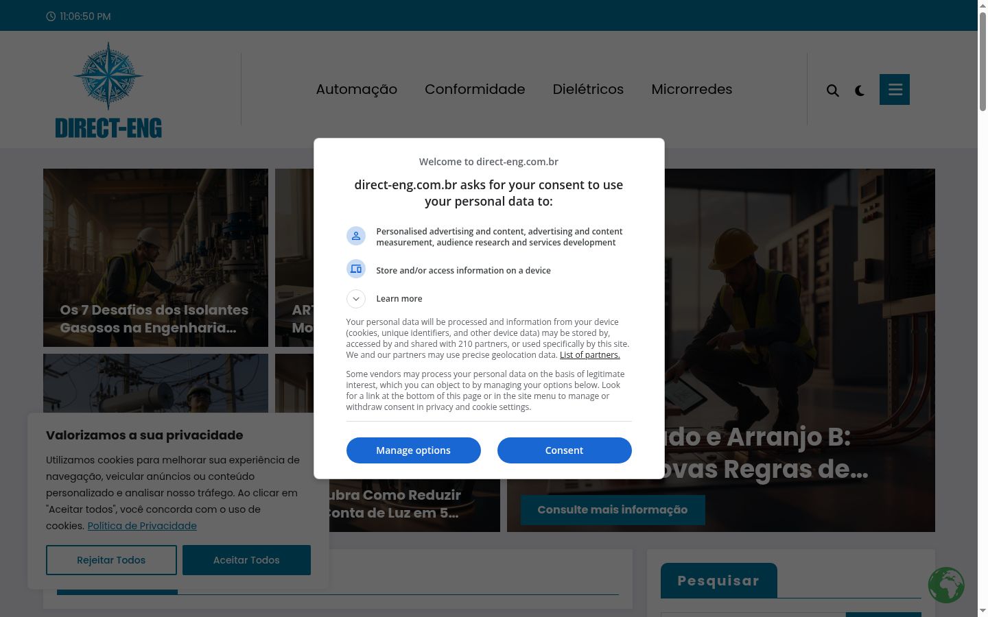 Sutikimo reklamjuostės, rodytos prieš bet kokią sąveiką, ekrano kopija