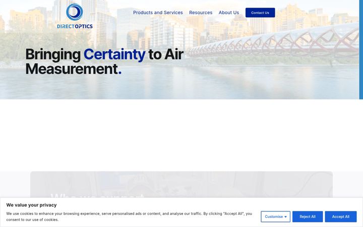 Screenshot of direct-optics.com