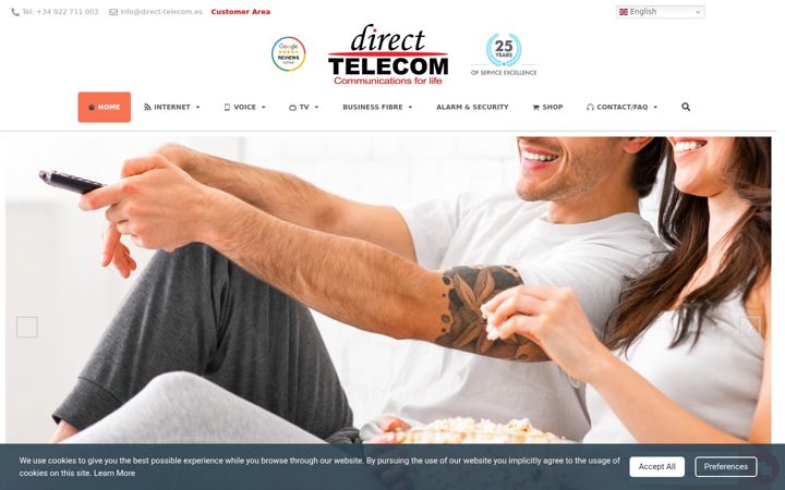 Ekraanipilt saidist direct-telecom.es