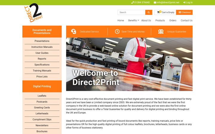 Екранна снимка на direct2print.net
