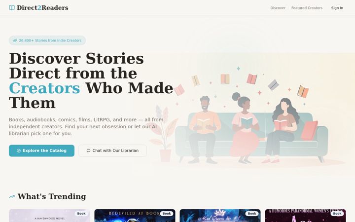 Screenshot of direct2readers.com