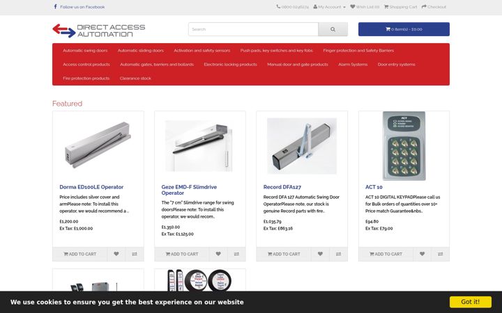 Screenshot di directaccessautomation.co.uk