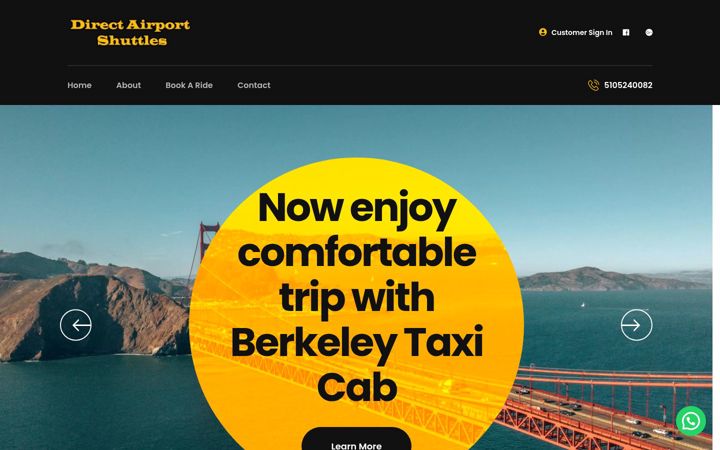 Screenshot of directairportshuttles.com