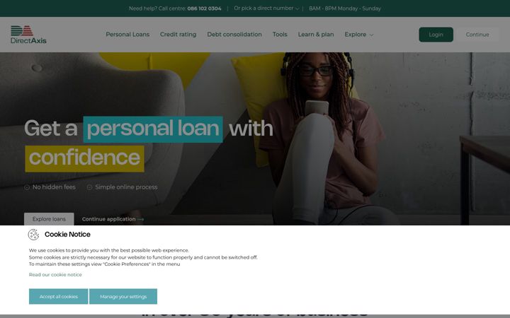 Screenshot of directaxis.co.za