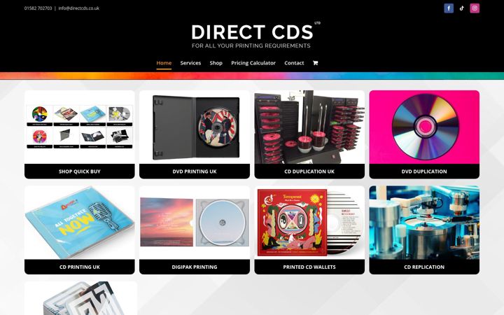 Screenshot stránky directcds.co.uk