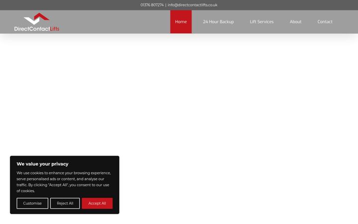 Screenshot stránky directcontactlifts.co.uk