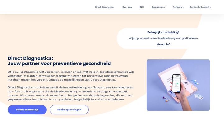 Zrzut ekranu directdiagnostics.nl