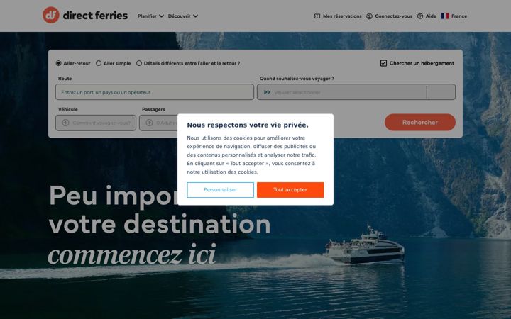 Screenshot of directferries.fr