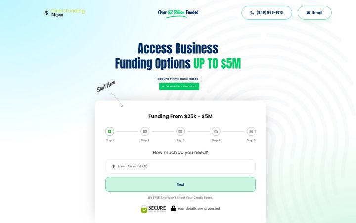 Screenshot of directfundingco.com