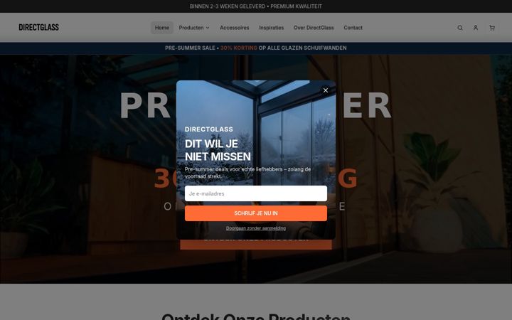 Zrzut ekranu directglass.nl