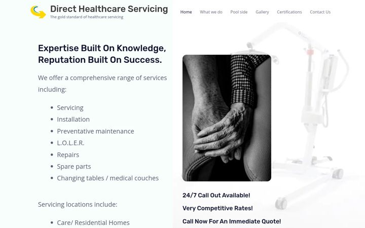 Zrzut ekranu directhealthcareservicing.co.uk