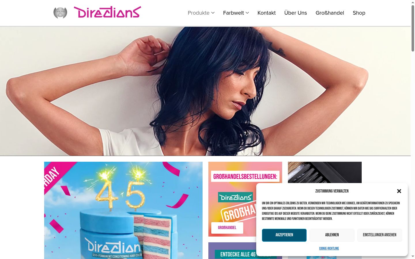 Screenshot del banner di consenso mostrato prima di qualsiasi interazione