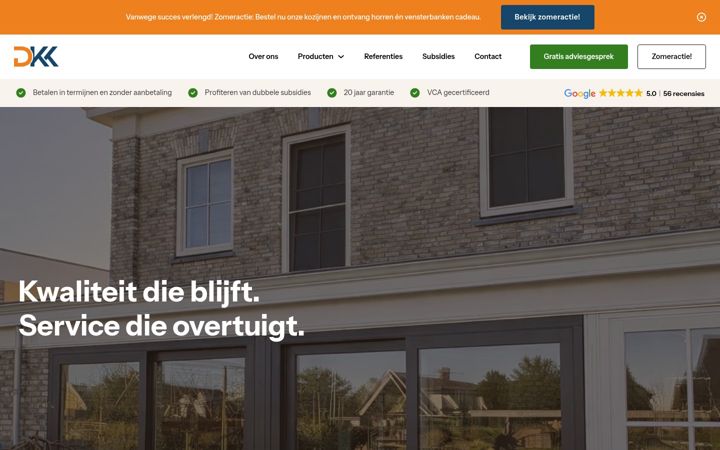 Screenshot von directkunststofkozijnen.nl