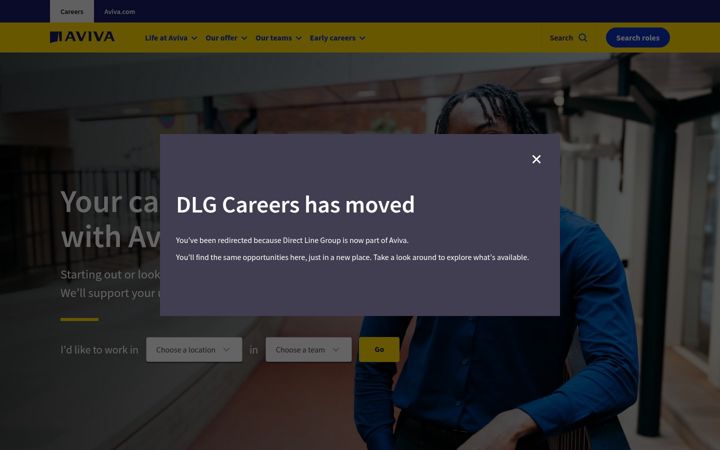 Screenshot von directlinegroupcareers.com