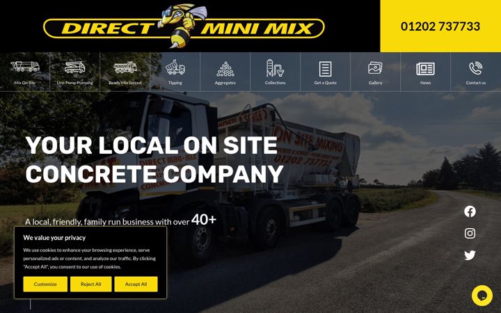 Zrzut ekranu directminimix.co.uk