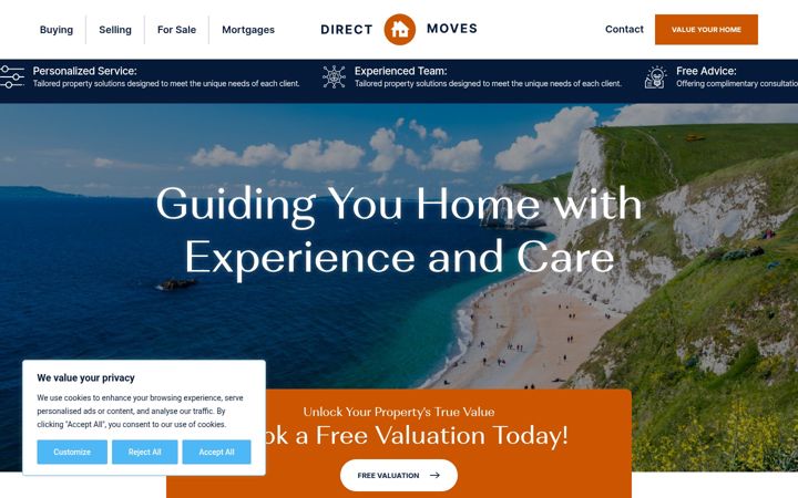Screenshot of directmoves.com