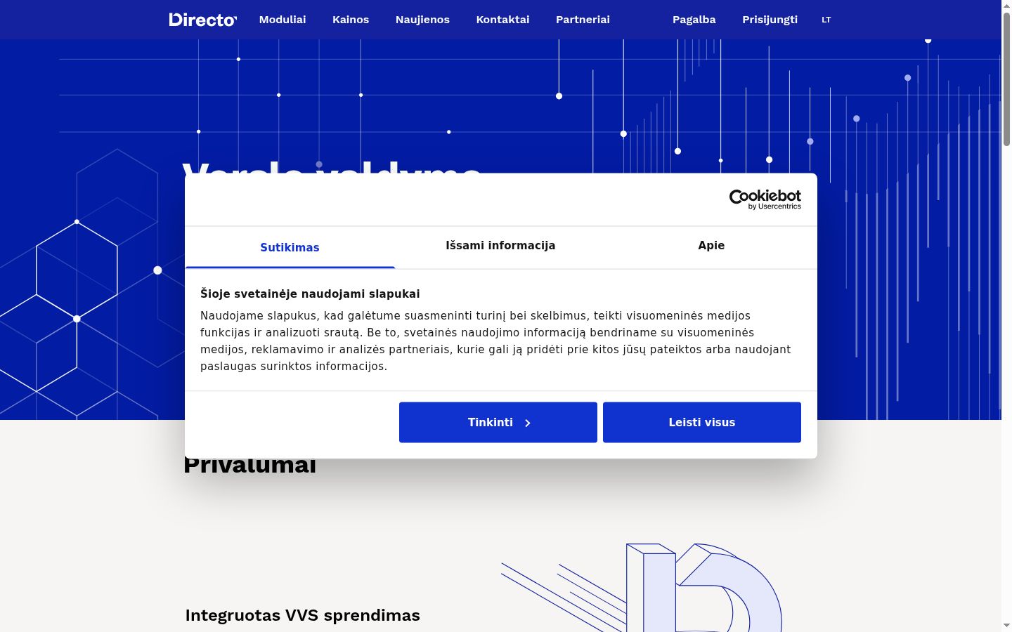 Kuvakaappaus suostumusbannerista, joka näytettiin ennen mitään vuorovaikutusta
