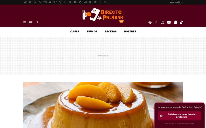 Screenshot of directoalpaladar.com.mx