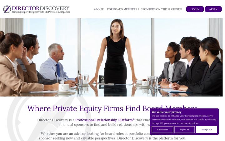 Screenshot of directordiscovery.com
