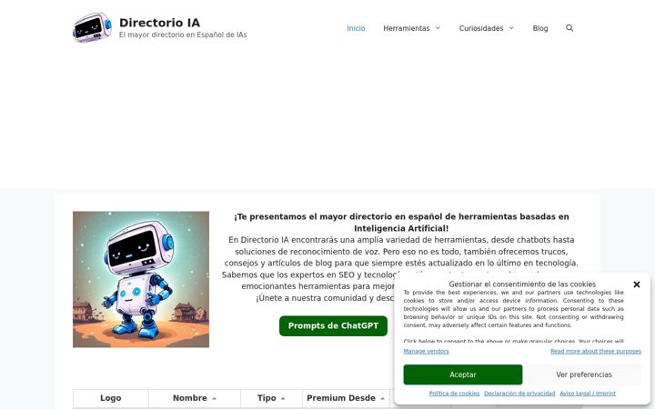 Screenshot of directorioias.com