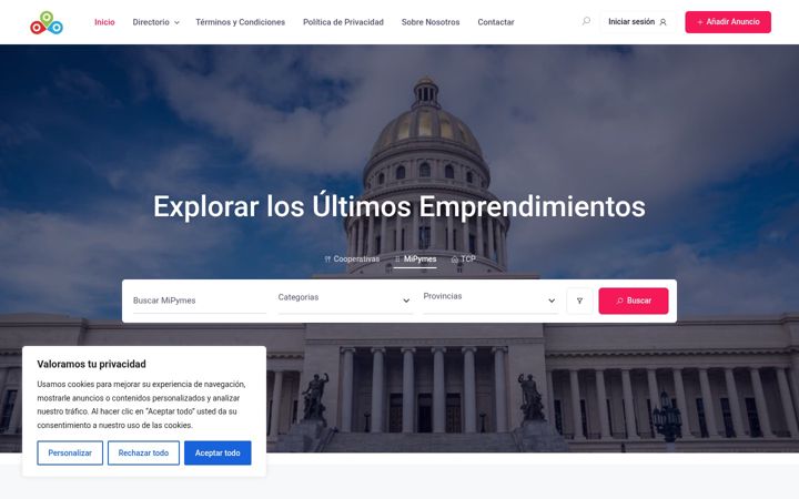 Screenshot of directoriomipymes.com
