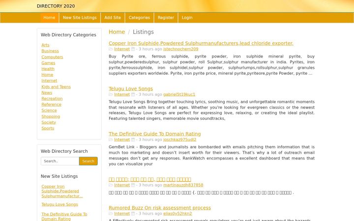Screenshot of directory-2020.com