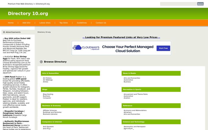 Screenshot of directory10.org