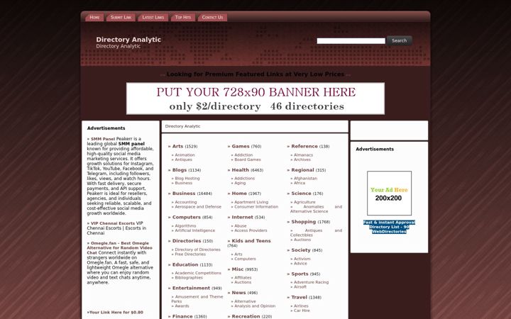 Skärmbild av directoryanalytic.com
