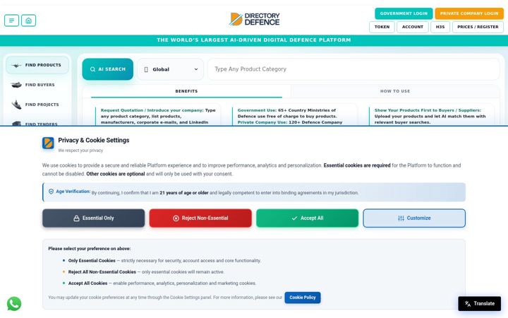 Screenshot of directorydefence.com