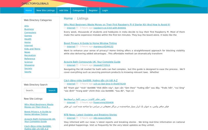 Screenshot of directoryglobals.com