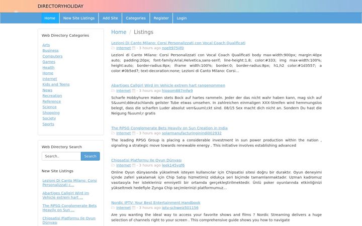 Screenshot of directoryholiday.com