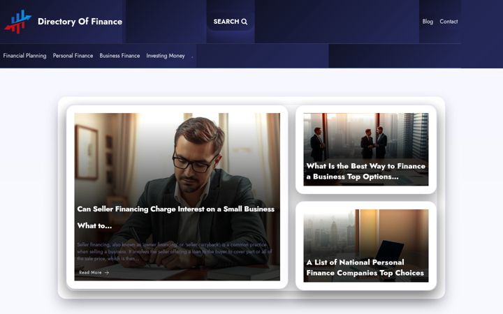 Zrzut ekranu directoryoffinance.co.uk