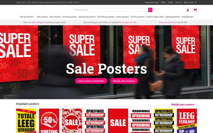 Screenshot von directposter.nl