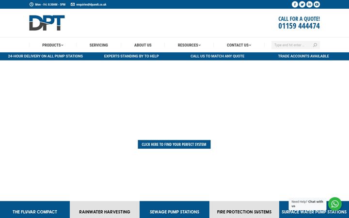 Zrzut ekranu directpumpsandtanks.co.uk