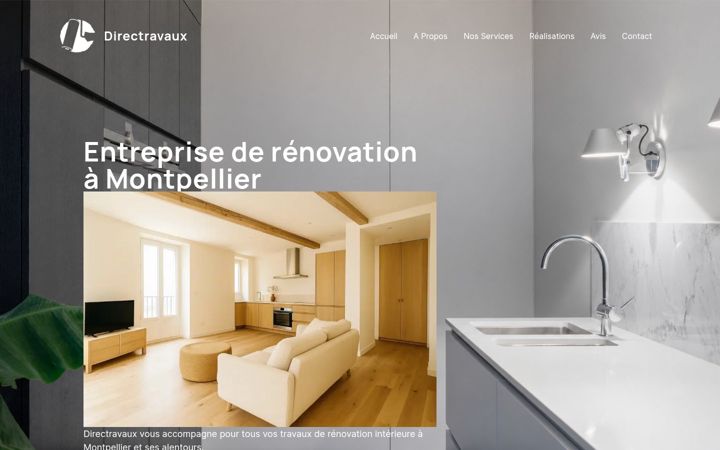 Posnetek zaslona directravaux.fr