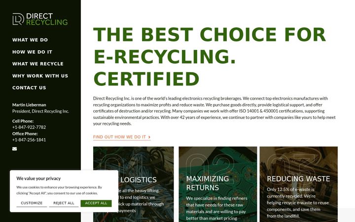Screenshot of directrecyclinginc.com
