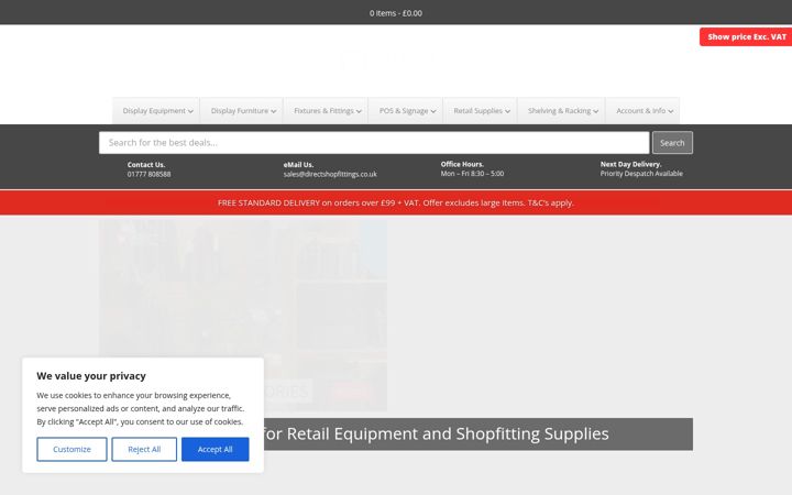 Zrzut ekranu directshopfittings.co.uk