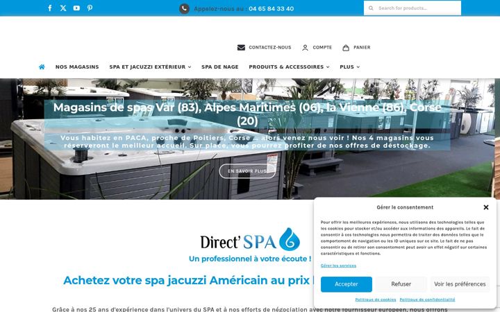 Posnetek zaslona directspa.fr