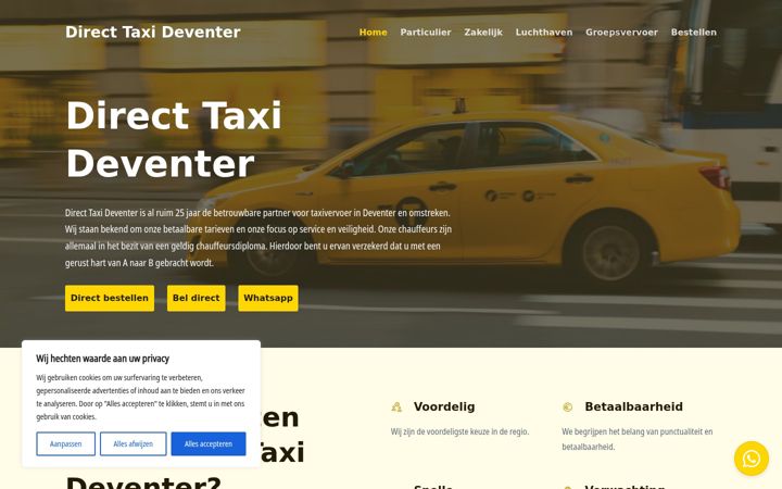 Screenshot von directtaxideventer.nl