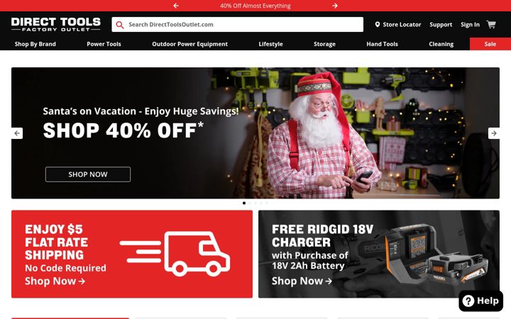 Screenshot of directtoolsoutlet.com