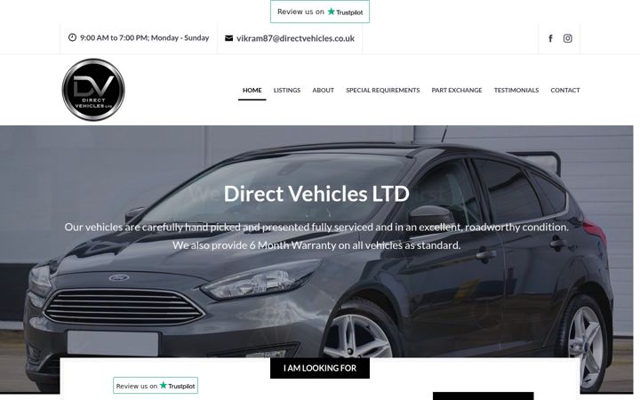 Zrzut ekranu directvehicles.co.uk