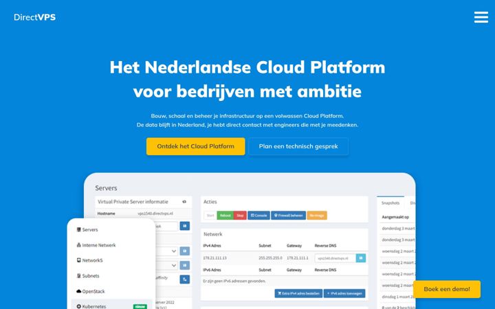 Screenshot of directvps.nl